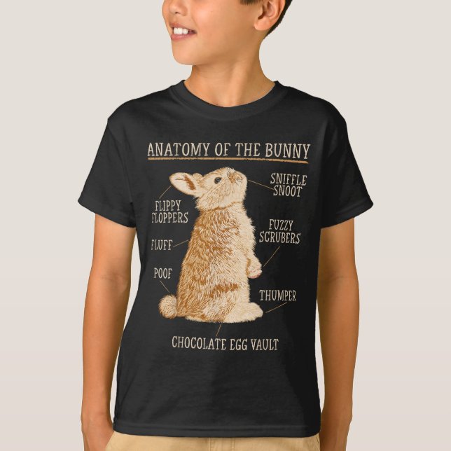 T-shirt Rabbit Anatomy Bunny Lover Animal Pet Owner  (Devant)