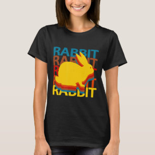 T-shirt Rabbit Animal Rétro Répétition Silhouette Funny