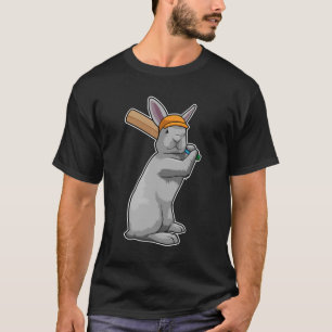 T-shirt Rabbit au cricket avec chauve-souris de cricket