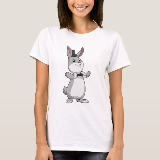 T-shirt Rabbit avec chapeau et cravate de la ceinture (Devant)