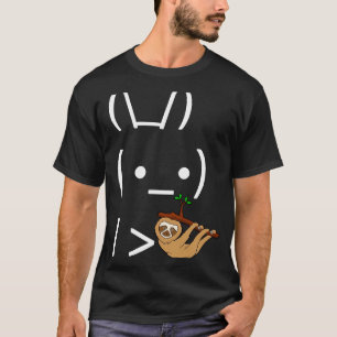 T-shirt Rabbit Bunny Ascii Tenant Une Fente Lazy