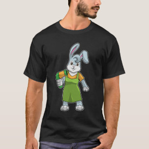 T-shirt Rabbit comme coiffeur avec sèche-cheveux
