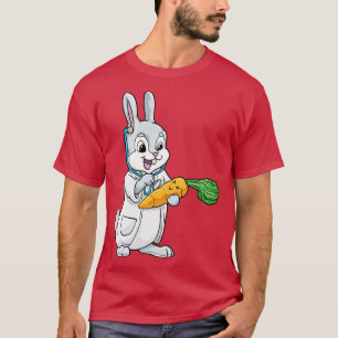 T-shirt Rabbit comme médecin avec stéthoscope et carotte
