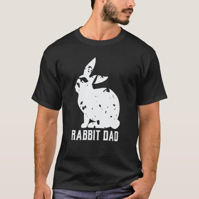T-shirt Rabbit Dad Mens Boys Owner Pet Bunny Easter Animal (Devant)