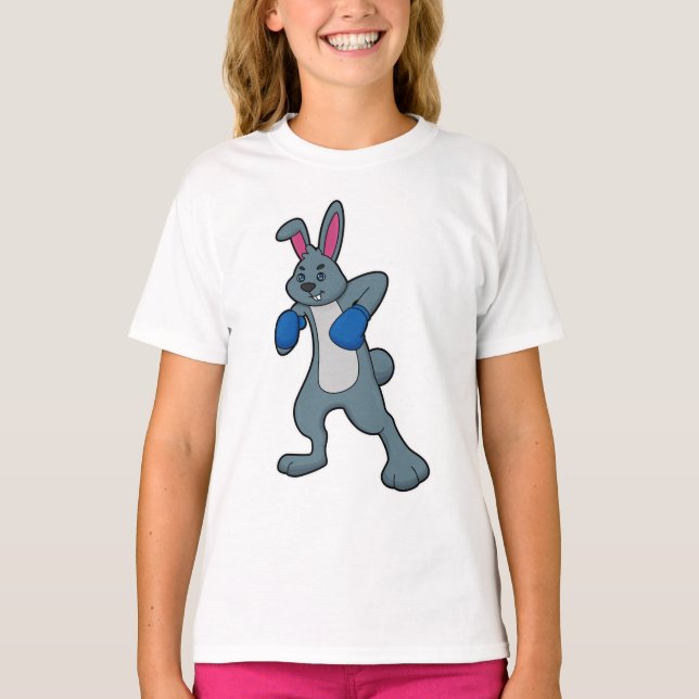 T-shirt Rabbit en boîte avec gants de boxe (Devant)