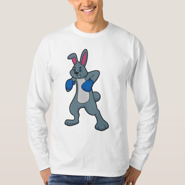 T-shirt Rabbit en boîte avec gants de boxe (Devant)