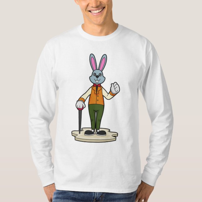 T-shirt Rabbit en Gentleman avec canne (Devant)