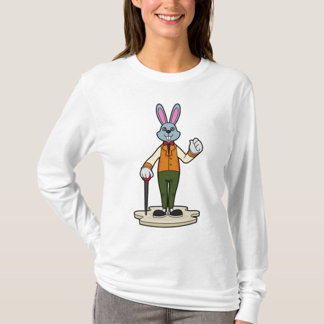 T-shirt Rabbit en Gentleman avec canne (Devant)