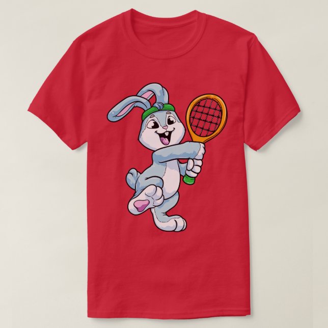 T-shirt Rabbit en tant que joueur de tennis avec tête au T (Design devant)