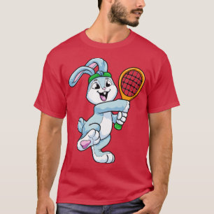 T-shirt Rabbit en tant que joueur de tennis avec tête au T