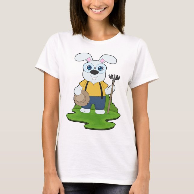 T-shirt Rabbit Farmer Rake Farm (Devant)