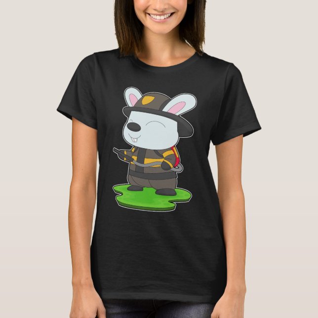 T-shirt Rabbit Firefighter Fire extinguisher Fire departme (Devant)