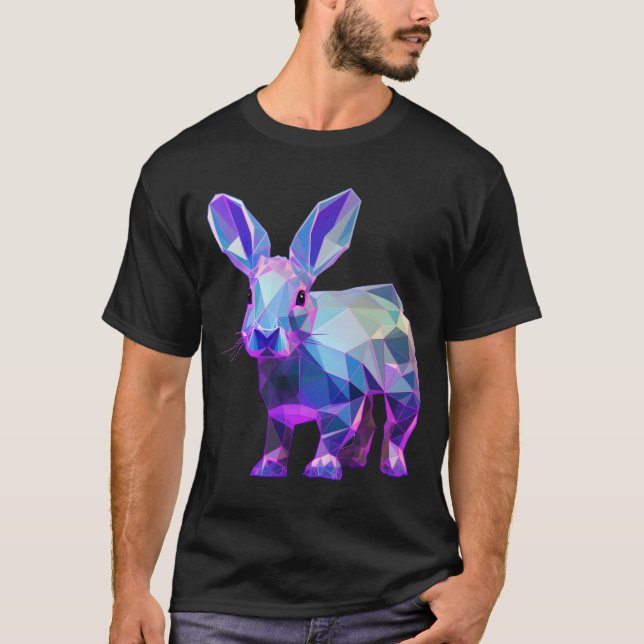 T-shirt Rabbit géométrique arc-en-ciel (Devant)