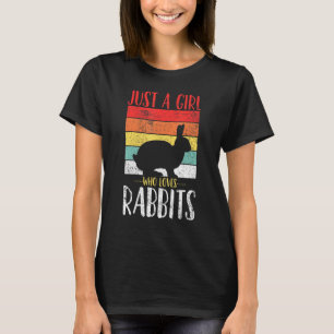 T-shirt Rabbit Juste une fille qui aime les lapins Retro V