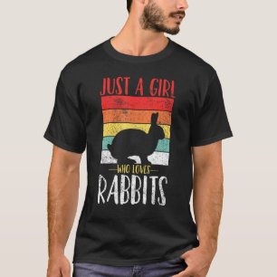 T-shirt Rabbit Juste une fille qui aime les lapins Retro V