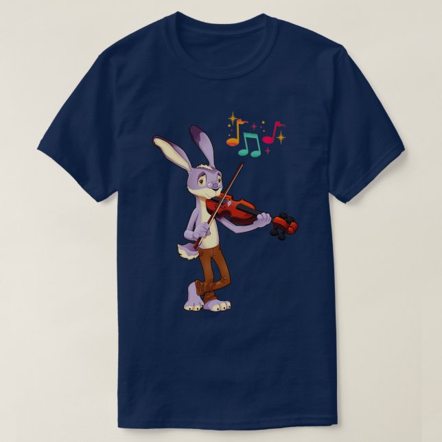 T-shirt Rabbit plays the violin professionally (Design devant)