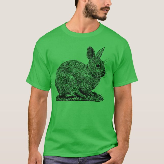 T-shirt Rabbit - Stylet et dessin style encre (Devant)