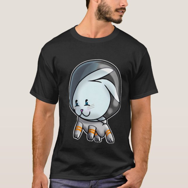 T-shirt Rabbitstronaut - L'asonaute du lapin rose (Devant)