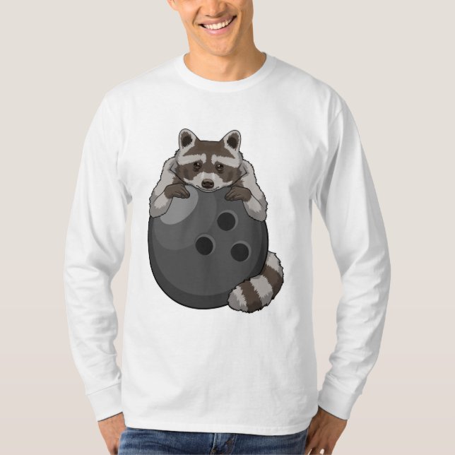 T-shirt Raccoon à Bowling avec Bowling (Devant)