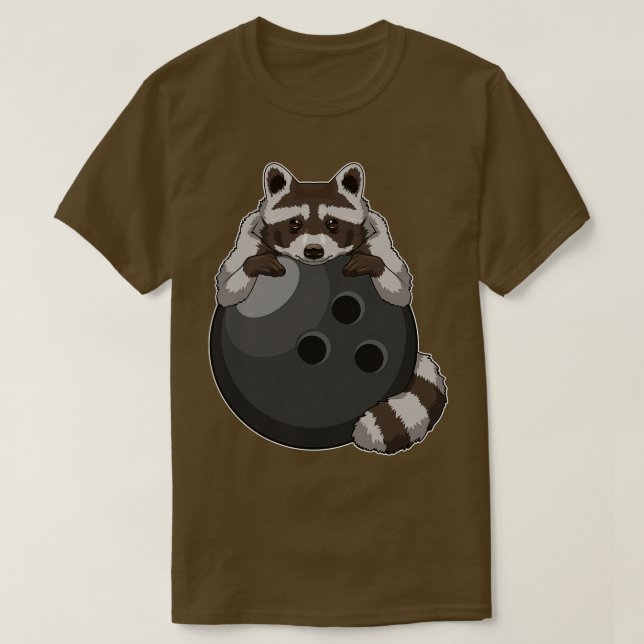 T-shirt Raccoon à Bowling avec Bowling (Design devant)