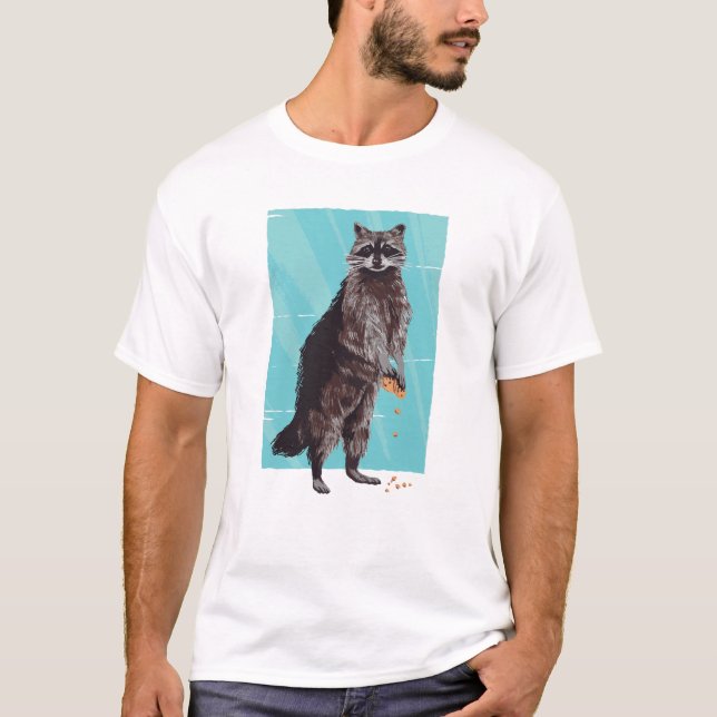 T-shirt Raccoon avec un biscuit (Devant)