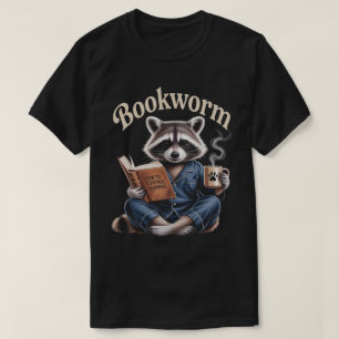 T-shirt Raccoon Coffee Amateur de Livres   Bookworm Lectur