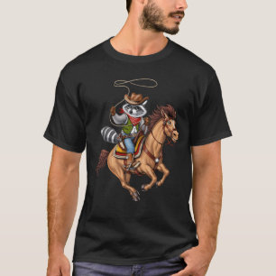 T-shirt Raccoon Cowboy Rodeo