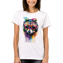 Raccoon dans casques et lunettes