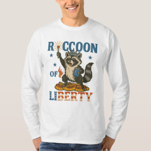 T-shirt Raccoon de la liberté   Feu d'animal patriotique a