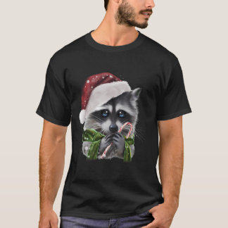 T-shirt Raccoon de Noël avec Sucre de canne graphique