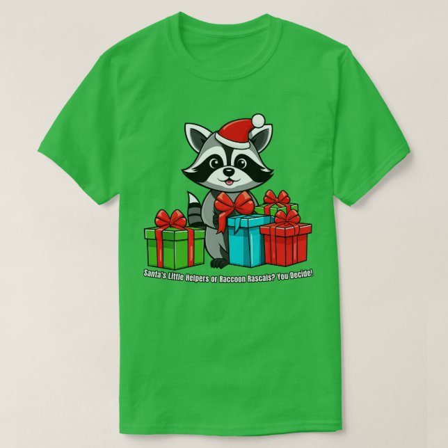 T-shirt Raccoon de Noël Santas Little Helpers ou Raccoon (Design devant)