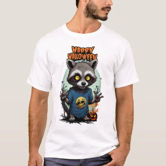 T-shirt Raccoon de nuit mal en point - Happy Halloween