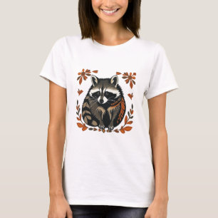 T-shirt Raccoon de Whimsical Woodland Animal Folk ou Triba