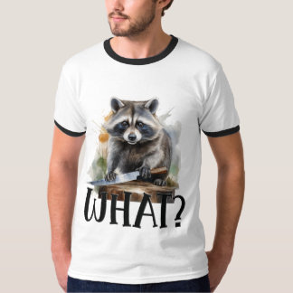 T-shirt Raccoon déterminé avec un couteau de cuisine, quoi
