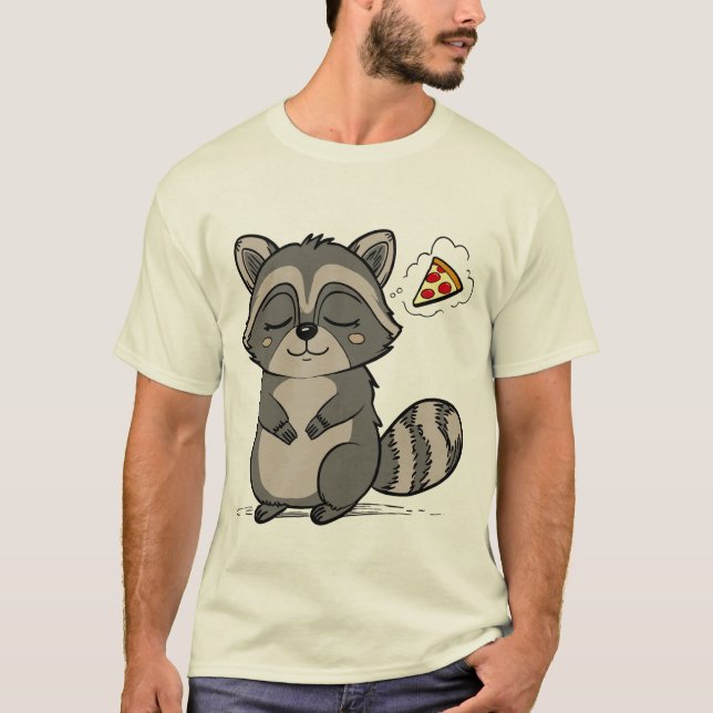 T-shirt Raccoon Dream - Pizza ! (Devant)