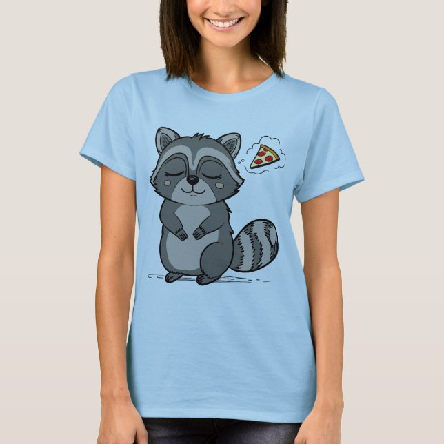 T-shirt Raccoon Dream - Pizza ! (Devant)
