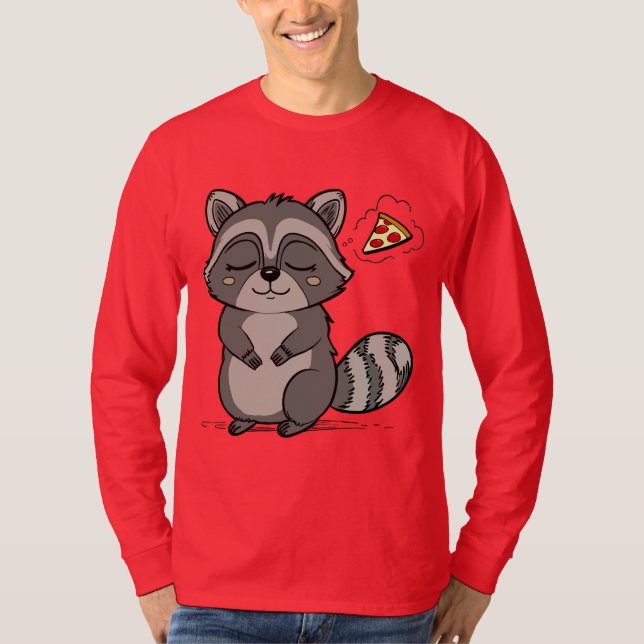 T-shirt Raccoon Dream - Pizza ! (Devant)