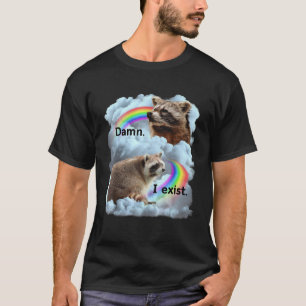 T-shirt Raccoon Drôle I Existe Dépression Mème Sombre Ment