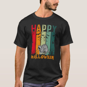 T-shirt Raccoon Girls Boys Retro Style Dîner Halloween P