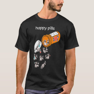 T-shirt Raccoon Happy Pills Vintage Opossum