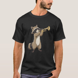T-shirt Raccoon Jouer Trumpet Funny Trumpet Band Raccoon