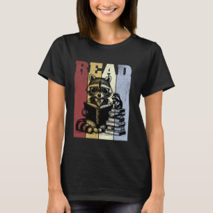 T-shirt Raccoon Lecture Livres Aimer Animaux Vintage Libra