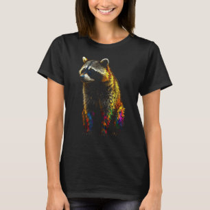 T-shirt Raccoon Lover oeuvre d'art animal coloré Motif Rac