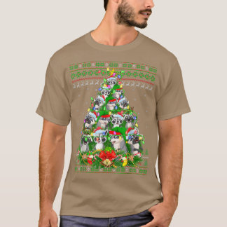 T-shirt Raccoon Lover Xmas Lights Ugly Raccoon Noël T