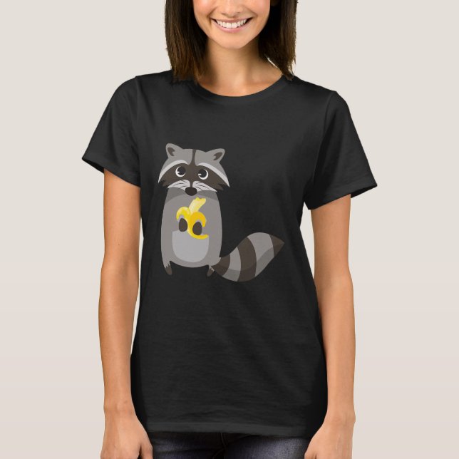 T-shirt Raccoon Manger Banane Fruit A L'air mignon (Devant)
