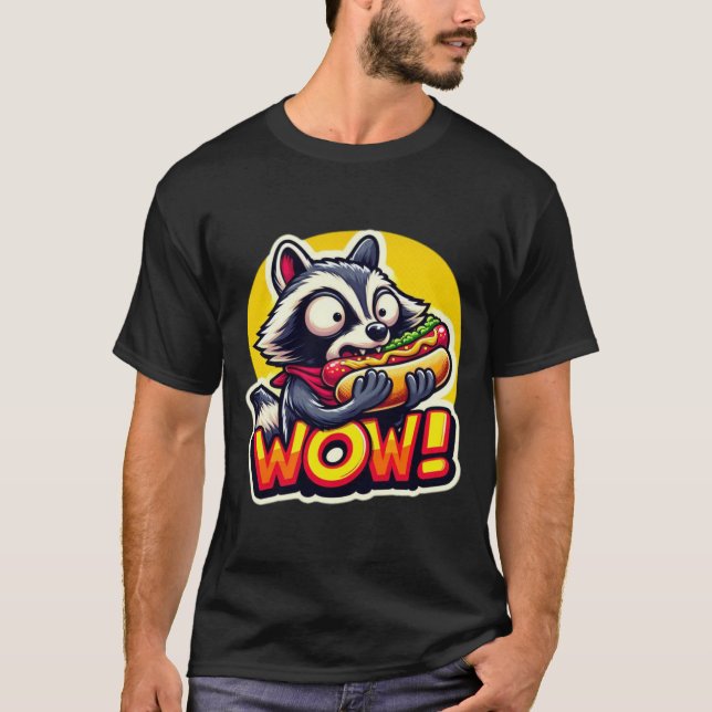 T-SHIRT RACCOON MANGER CHIEN CHAUD 2 (Devant)