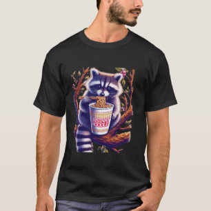 T-shirt Raccoon Manger Instantané Noodle Cup T Shirt