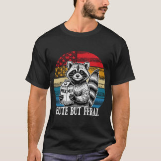 T-shirt Raccoon mignon mais feral