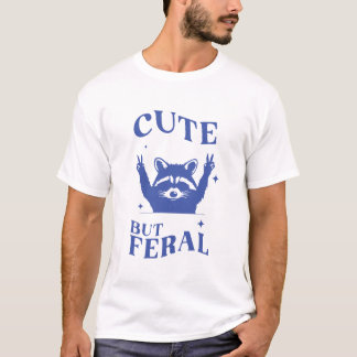 T-shirt Raccoon mignon mais feral