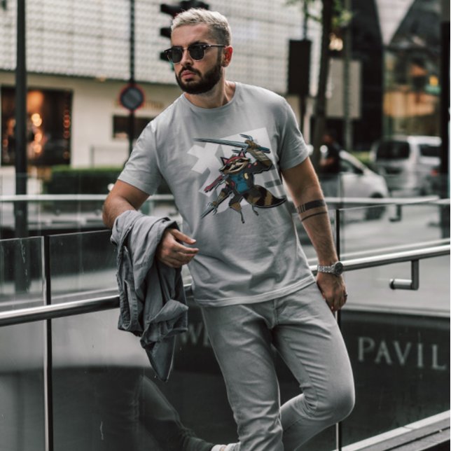 T-shirt Raccoon moderne Samurai (Créateur téléchargé)